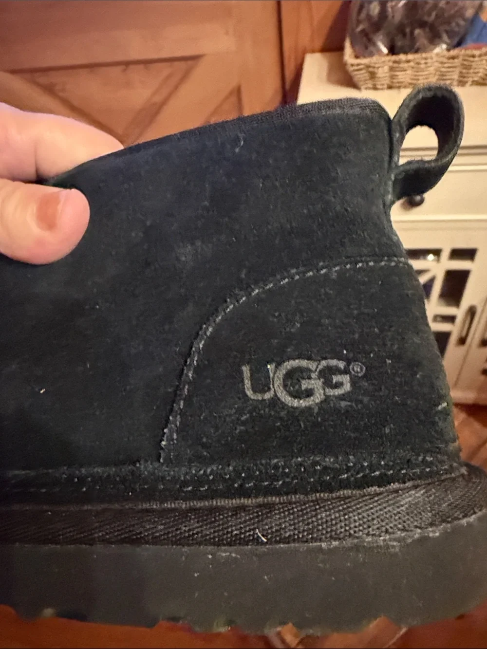 UGG Black Suede Chukka Boots with Shearling Lining